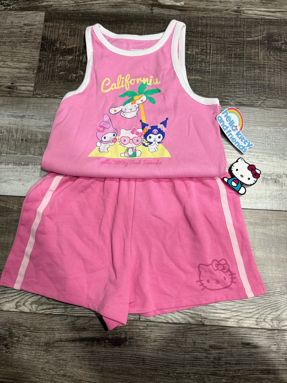 Hello Kitty Pink Sleeveless Nightgown with Character Print